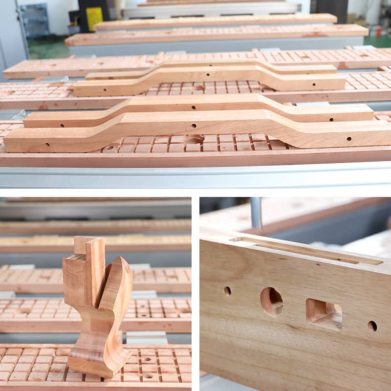 Fresadora de ranuras de madera maciza CNC de mesa doble
